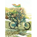 34 - Old Ladies on Motorbike - postcard