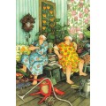 44 - Old Ladies having an argument - postcard