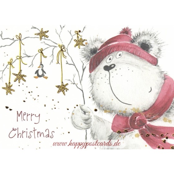 Eisbär - Merry Christmas - Weihnachtskarte