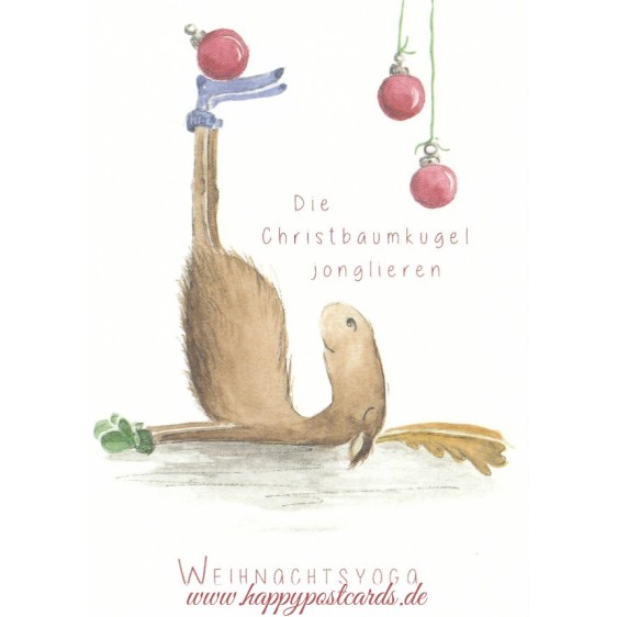 Weihnachtsyoga - Die Christbaumkugel - Weihnachtskarte