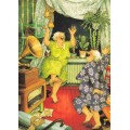 17 - Old Ladies dancing - postcard