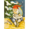229 - Zwerg mit Katze unter Tannenbaum  - Löök Postkarte