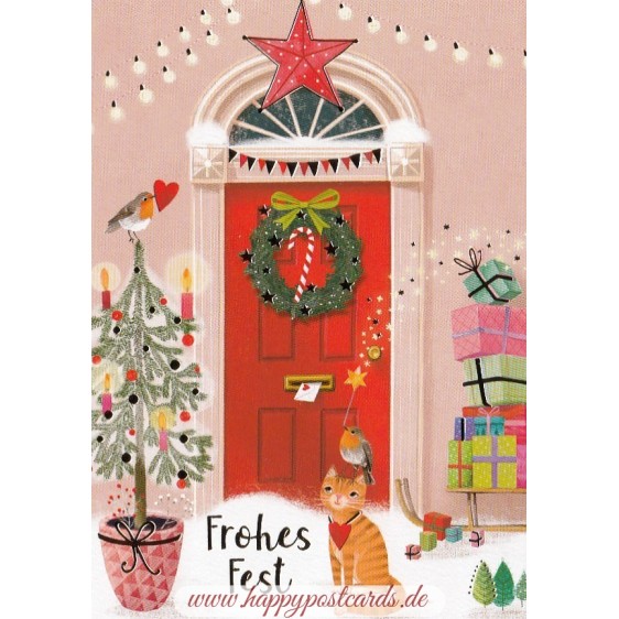 Frohes Fest - Front door - Mila Marquis Postcard
