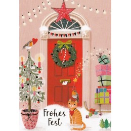 Frohes Fest - Front door - Mila Marquis Postcard