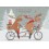 Fröhliche Weihnachten - Elche auf Fahrrad - Weihnachspostkarte