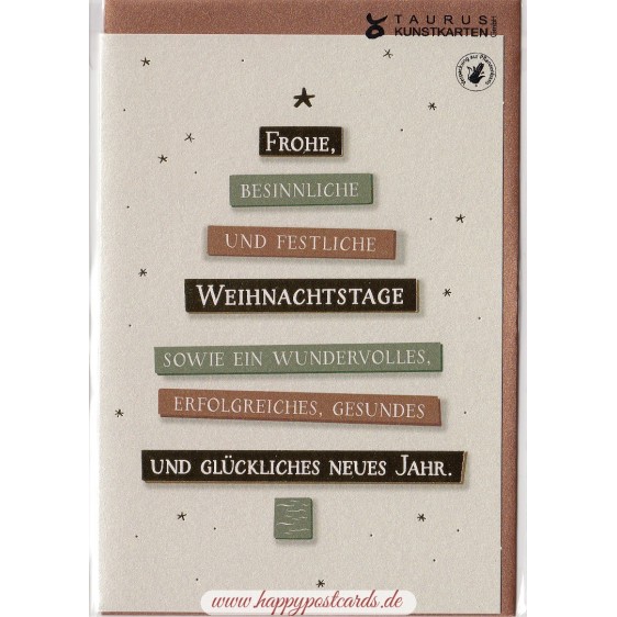 Frohe, besinnliche und festliche Weihnachtstage - Weihnachtsgrußkarte