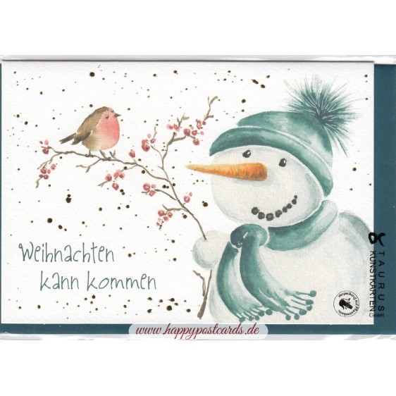 Weihnachten kann kommen - Schneemann - Weihnachtsgrußkarte