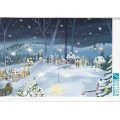 Winterliche Stadt mit Sternen - Weihnachtsgrußkarte