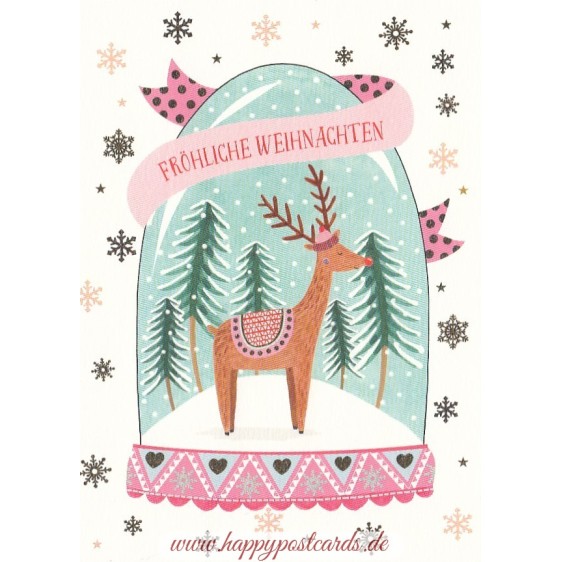 Fröhliche Weihnachten - Snow ball - Christmas Postcard