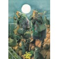 26 - Frauen und Katzen auf dem Dach - Postkarte