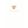 Merry Christmas - Reindeer with hat - Christmas Postcard