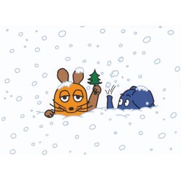 Snowed in - Mouse - Postcard