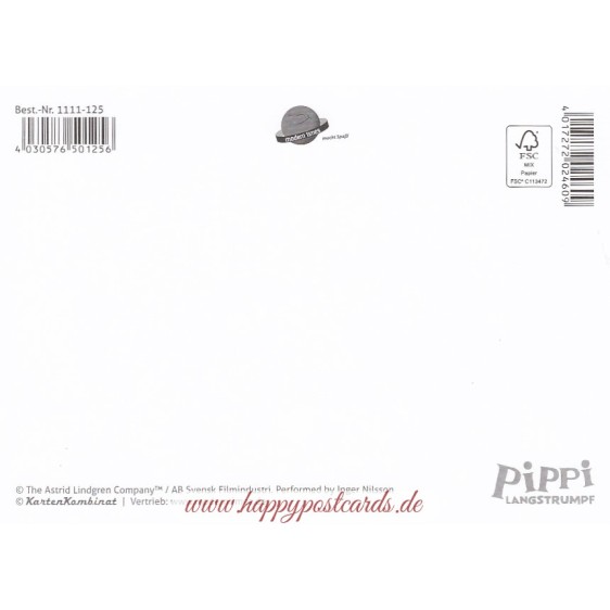 Pippi Lonstocking in winter - Pippi Longstocking - Postcard