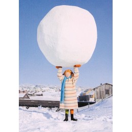 Pippi Lonstocking with a snowball - Pippi Longstocking - Postcard