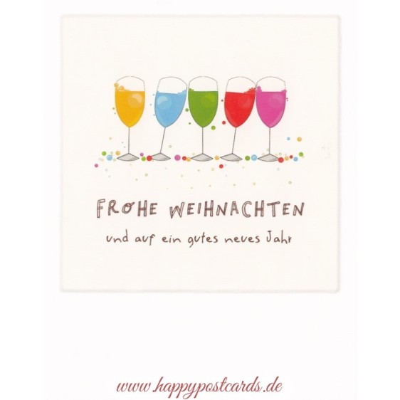 Frohe Weihnachten - Champagne glasses - Christmas PolaCard