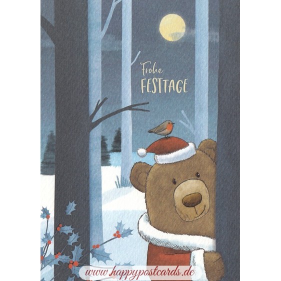 Frohe Festtage - Weihnachtsbär - Weihnachtskarte