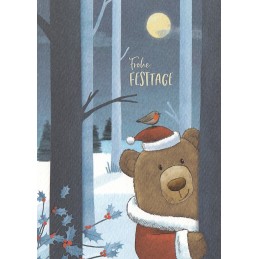Frohe Festtage - Christmas bear - Christmas Postcard