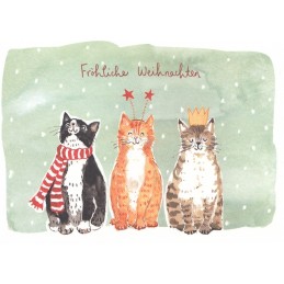 Fröhliche Weihnachten - Katzen - Weihnachtskarte