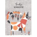 Frohe Weihnachten - Katze mit Deko - Weihnachtskarte