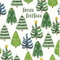 Merry Christmas - Christmas trees - Christmas Postcard