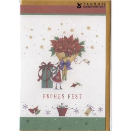 More about Frohes Fest - woman with bouquet - Christmas card