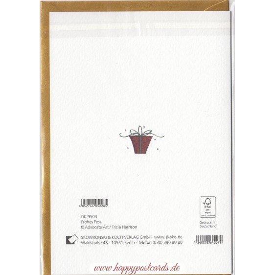 Frohes Fest - woman with bouquet - Christmas card