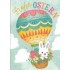 Hase im Heißluftballon - Osterkarte