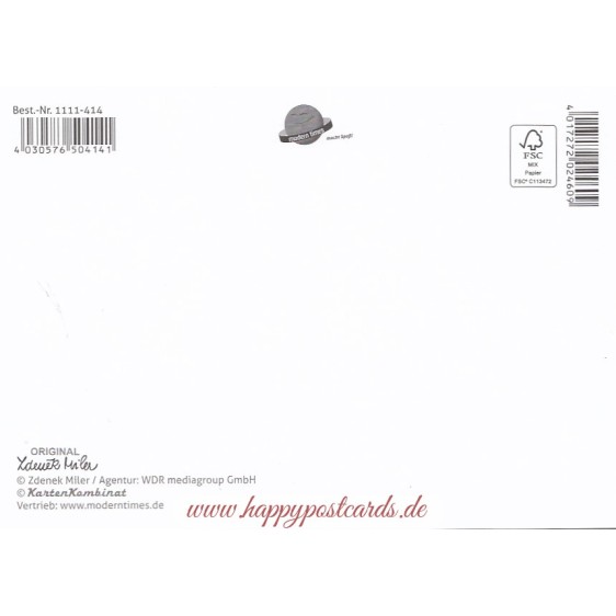 Der Maulwurf im Segelboot - Maulwurf Postkarte