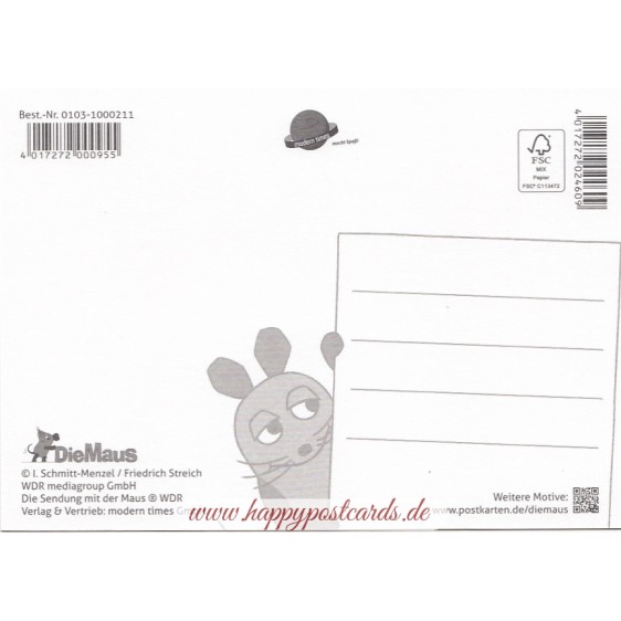 Mouse and elephant at the beach - Mouse - Postcard