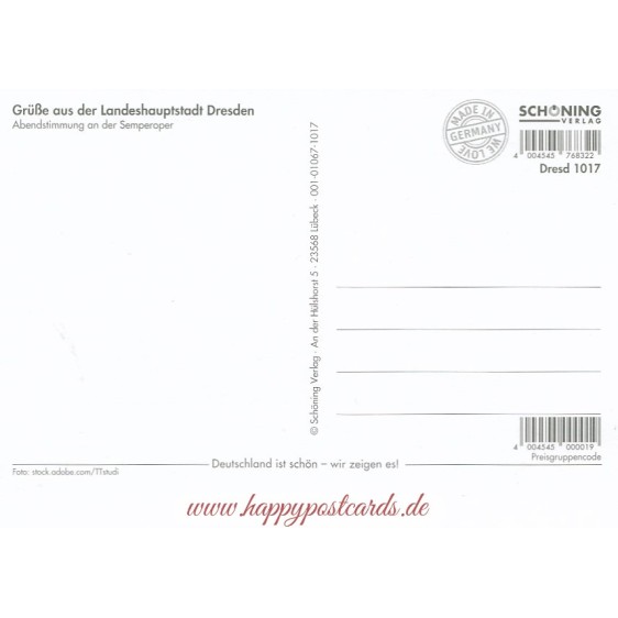 Dresden -  Semperoper - Ansichtskarte