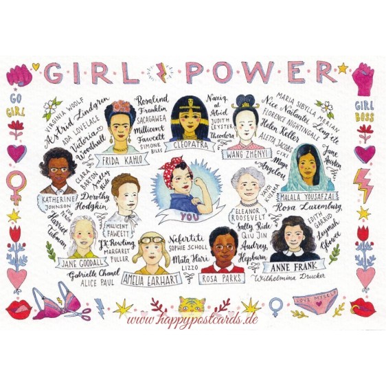 Girl Power- de Waard Postkarte