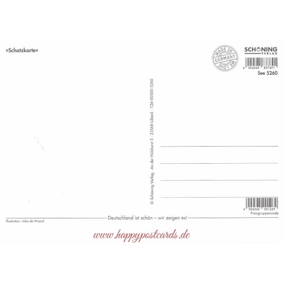 Schatzkarte- de Waard Postkarte