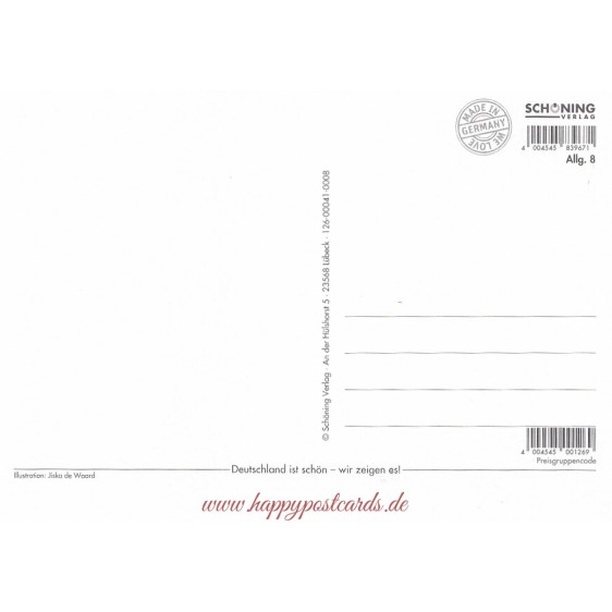 Liebe Grüße - de Waard Postkarte