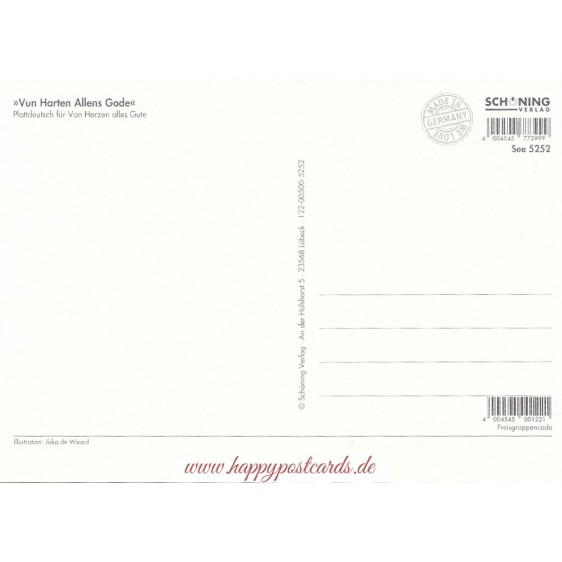 Vun Harten Allens Gode - de Waard postcard