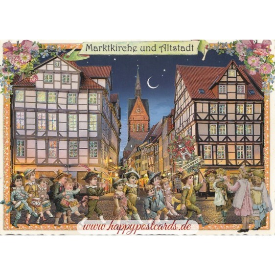 Hannover - Church and old town - Tausendschön - Postcard