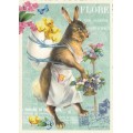 Hase mit Küken - Tausendschön - Osterkarte