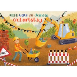Alles Gute zu deinem Geburtstag - Baustelle - Geburtstagspostkarte
