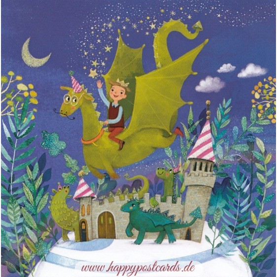 Prince with Dragon - Mila Marquis Postcard
