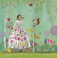 Woman with springflowers - Mila Marquis Postcard