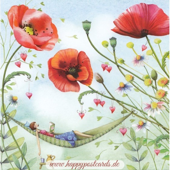 Woman in Hammok - Nina Chen Postcard