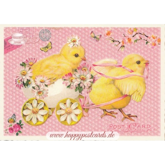 Küken mit Anhänger - Tausendschön - Osterkarte