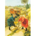 80 - Frauen machen Spaziergang - Löök Postkarte
