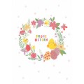 Frohe Ostern - Easter wreath - Easter Postcard
