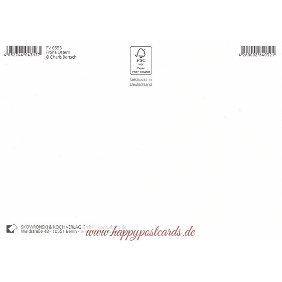 Frohe Ostern - words - Easter Postcard