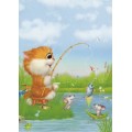 Cheerful fishing - Alexey Dolotov - Postcard