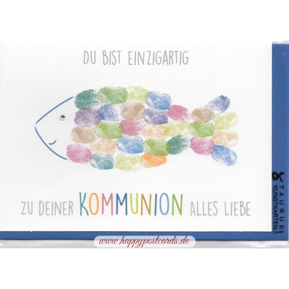 Kommunion - Du bist einzigartig - Kommunionsgrußkarte