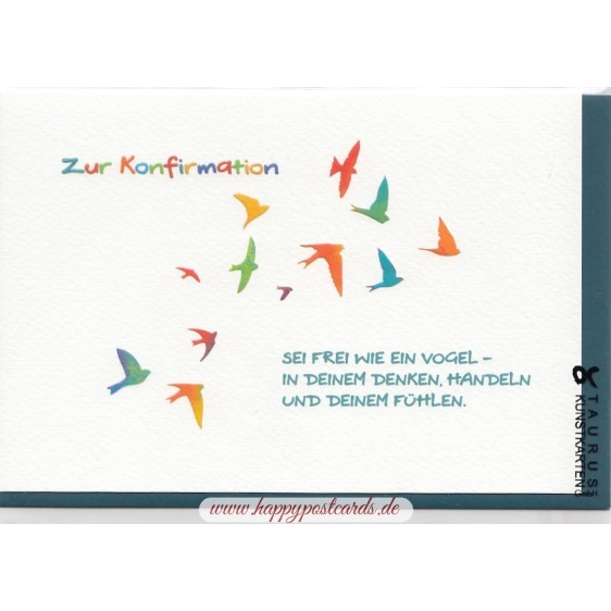 Zur Konfirmation - Vögel - Konfirmationsgrußkarte