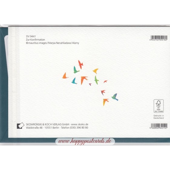 Zur Konfirmation - Vögel - Konfirmationsgrußkarte
