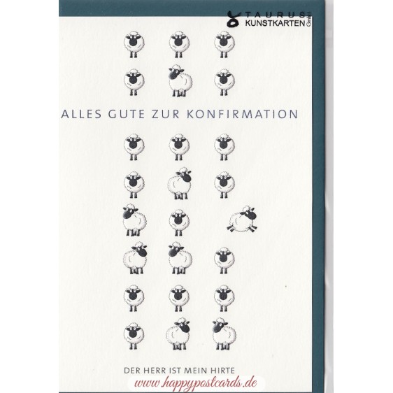 Alles Gute zur Konfirmation - Schafe - Konfirmationsgrußkarte