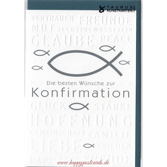 Konfirmation - Fische und Wünsche - Konfirmationsgrußkarte